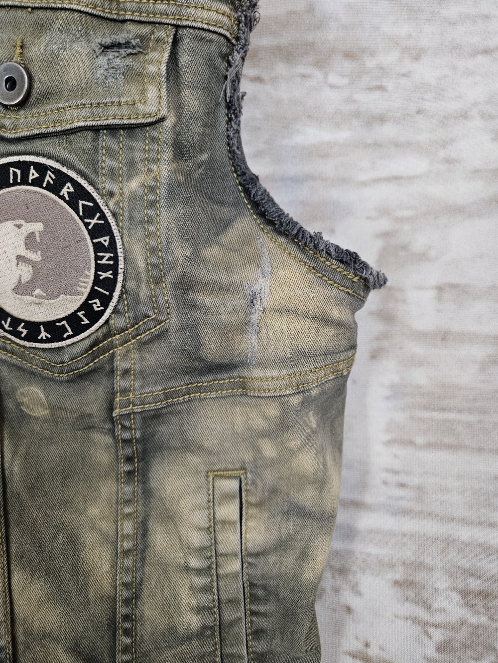Mens Battle Vest Post Apocalyptic Mad Max Cotton Hand Distressed Size Large - Picture 8 of 12